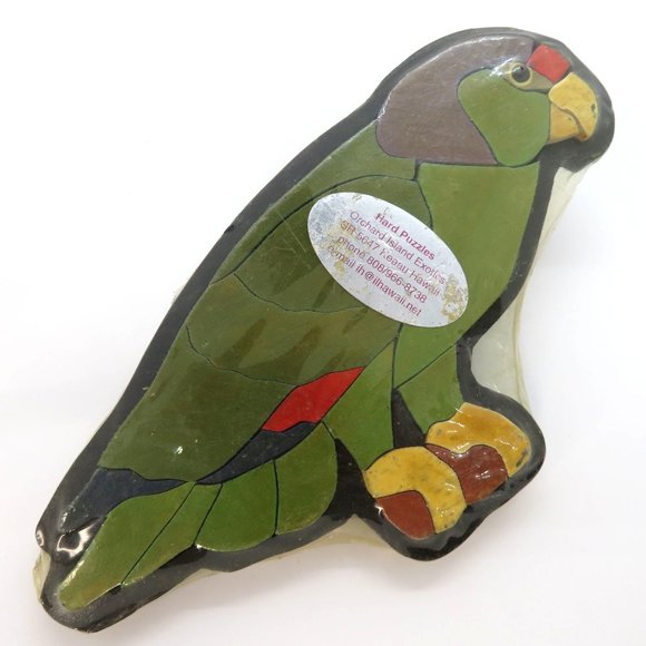 Vintage Wooden Parrot Puzzle Small 8 x 4 Made in Hawaii New Old Stock - Picture 2 of 9